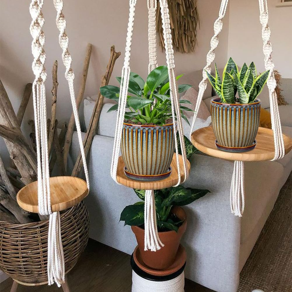 Ceramiczne żebrowane doniczki – zestaw 2 szt., średnica 15 cm, z drenażem i podstawką, retro brąz