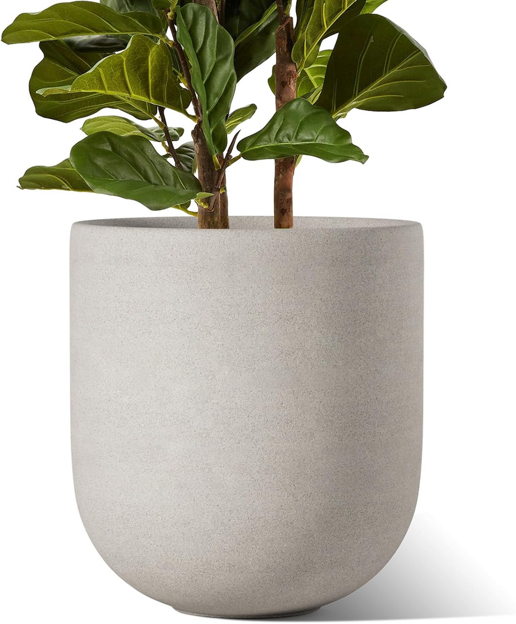 Ceramiczna doniczka cylindryczna 30 cm – z drenażem, do domu i na zewnątrz, neutralna szarość